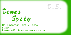 denes szily business card